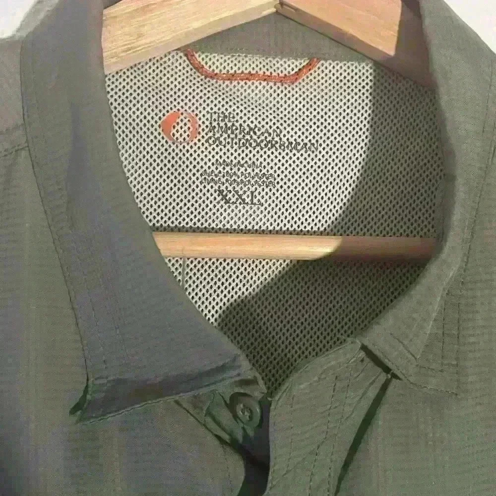The American Outdoorsman Men's Vented Fishing Shirt  XXL Green Short Sleeve - Picture 4 of 6